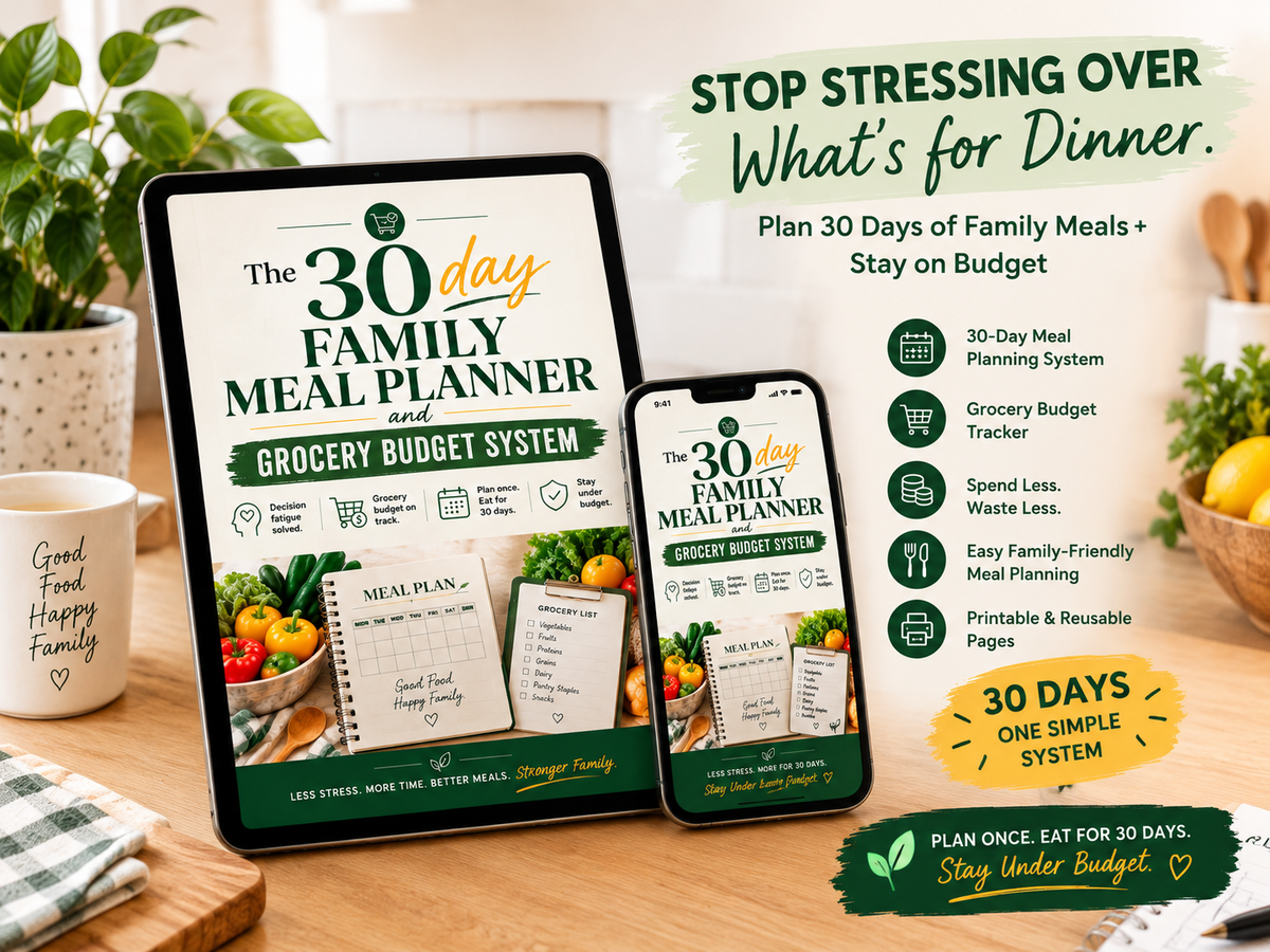 The 30 day Family Meal Planner and Grocery Budget System