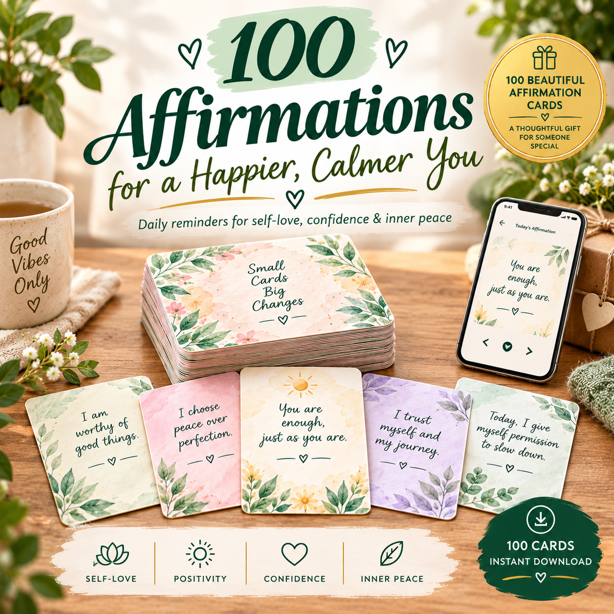 100 Affirmations For A Happier, Calmer You