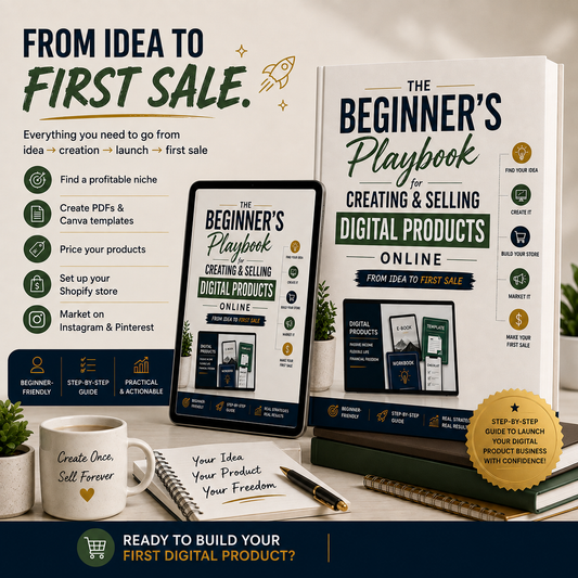 Beginner's Playbook Guide For Creating & Selling Digital Products Online