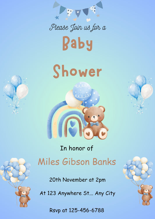 Baby Shower Invitation (Editable In Canva)
